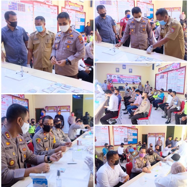 Dalam Rangka Ops Aman Nusa II Toba 2020, 100 Orang Personel Polres Tanjungbalai Lakukan Pemeriksaan Rapud Test Tahan II