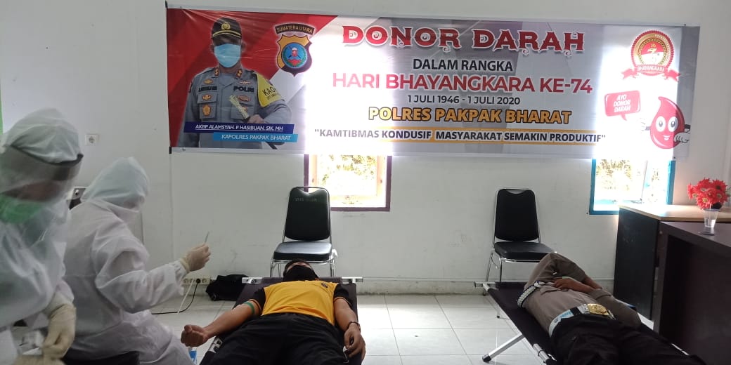Polres Pakpak Bharat Gelar Bhakti Sosial Donor Darah