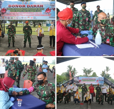 Memperingati Hari Bakti TNI AU ke 73, TNI AU di Medan Laksanakan Donor Darah