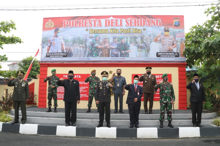 Kapolresta Deli Serdang Ikuti Virtual Upacara HUT Bhayangkara Ke-74