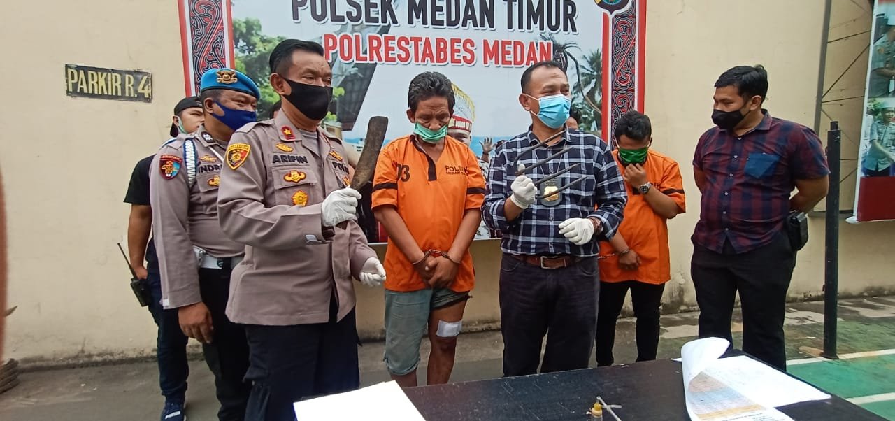 Polsek Medan Timur Ringkus 3 Pria Pesta Narkoba, 1 Tersangka Ditembak