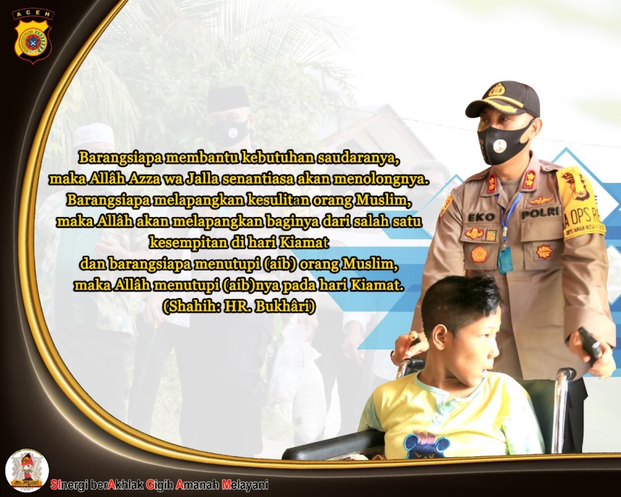 Giat Kunjungan Kue Surga Kapolres Lhokseumawe, AKBP Eko Hartanto Kunjungi Warga Lumpuh di Desa Cot Keumuneng