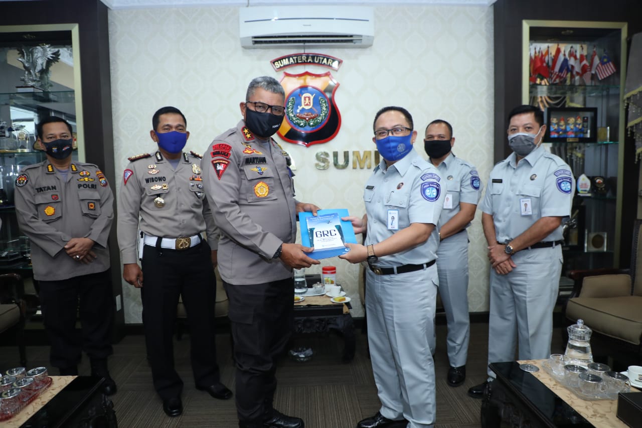 Kapolda Sumut Terima Kunjungan silaturrahmi dan audiensi Jasa Raharja (Persero) Cabang Sumut.Â 