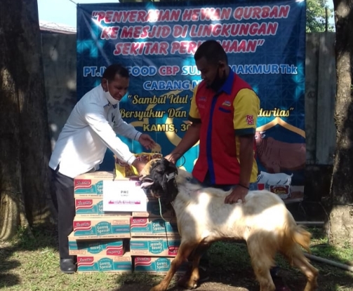 PT Indofood Bagikan 22 Hewan Kurban PWI Sumut Dibantu 2 Ekor Kambing