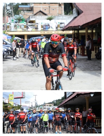 Tiba di Parapat Tobasa, Kapolda Sumut dan PJU Gowes Sepeda Pantau Situasi Kamtibmas Sapa Warga