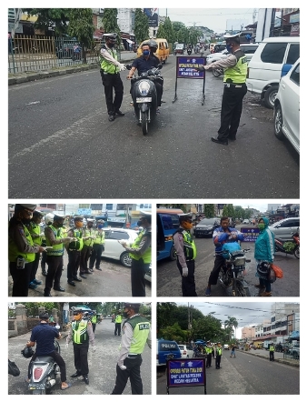 Hari Ops Patuh Toba 2020, Unit Lantas Polsek Medan Helvetia Menindak 8 Pelanggar 27 Teguran