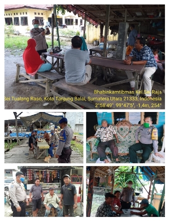 Melalui Program PRM, Bhabinkantibmas Sejajaran Polres Tanjung Balai Ajak Warga Medisiplinkan Adaptasi Kebiasaan Baru