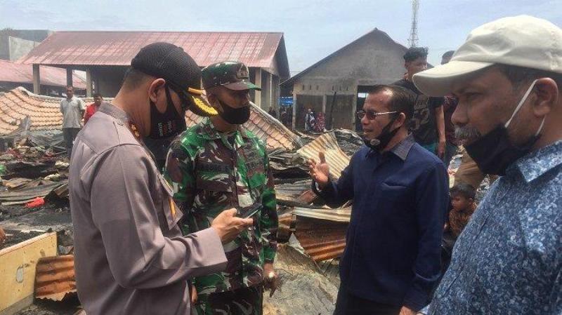 Kebakaran di Pasar Inpres, Kapolres Lhokseumawe : Masih Mengumpulkan Keterangan Saksi