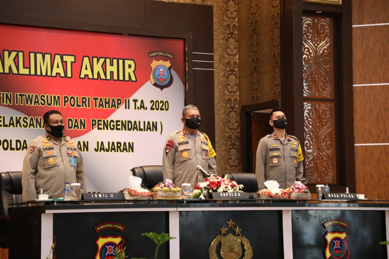 Kapolda Sumut Tutup Taklimat Akhir Wasrik Rutin Itwasum Polri Tahap II T.A 2020
