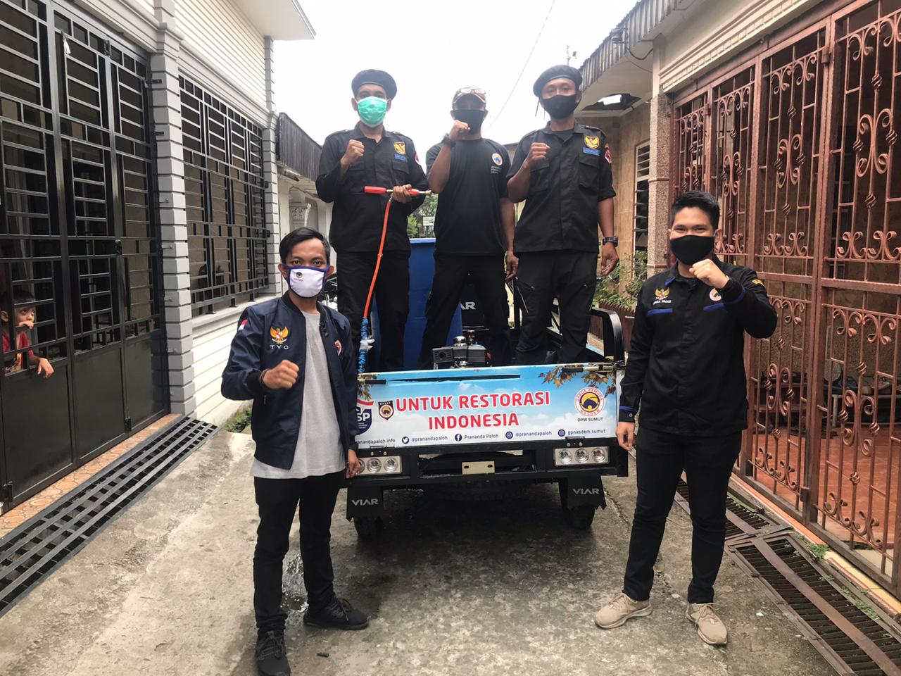 DPD Garda NasDem Kota Medan Lakukan Penyemprotan