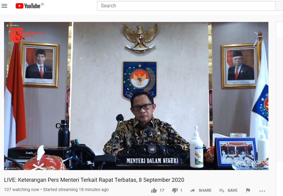 Mendagri : Para Kontestan Pilkada Serentak 2020 Tandatangani Pakta Integritas terkait Protokol Covid-19