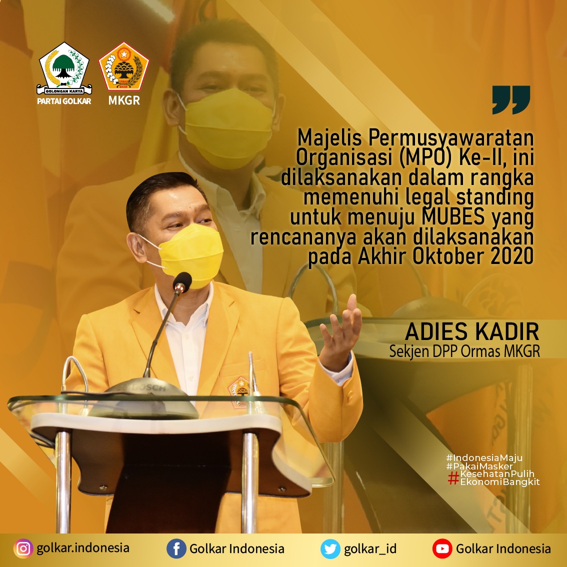 Jelang Mubes MKGR, Sekjen Adies Kadir : Mantapkan Konsulidasi