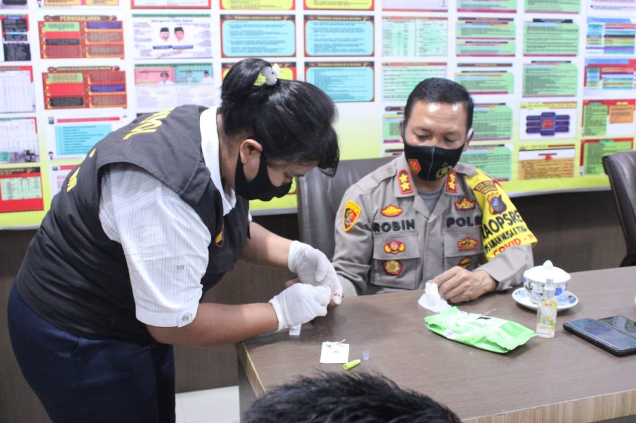 Kapolres bersama PJU Polres Sergai Lakukan Rapid Test
