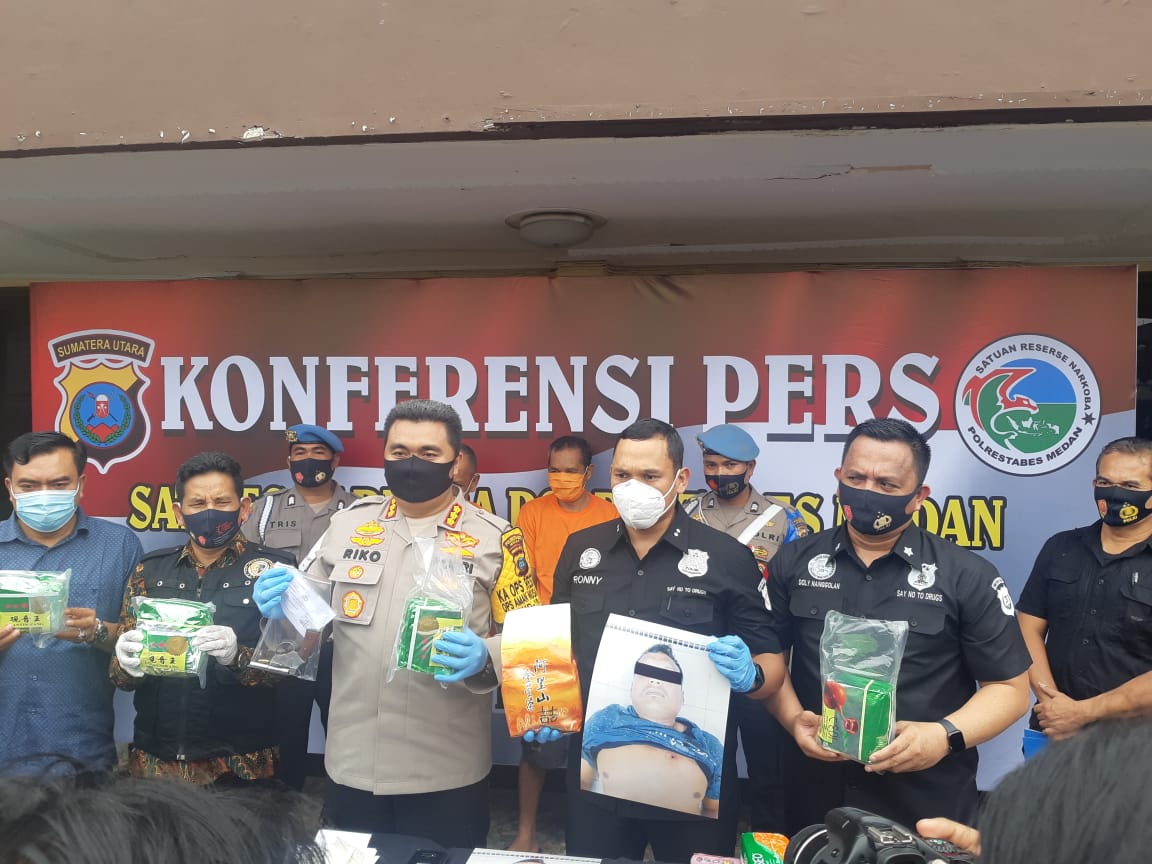Polrestabes Medan Bongkar Jaringan Narkotika Jenis Shabu, 1 dari 3 Tersangka Tewas Ditembak, 7 Kg Shabu Disita