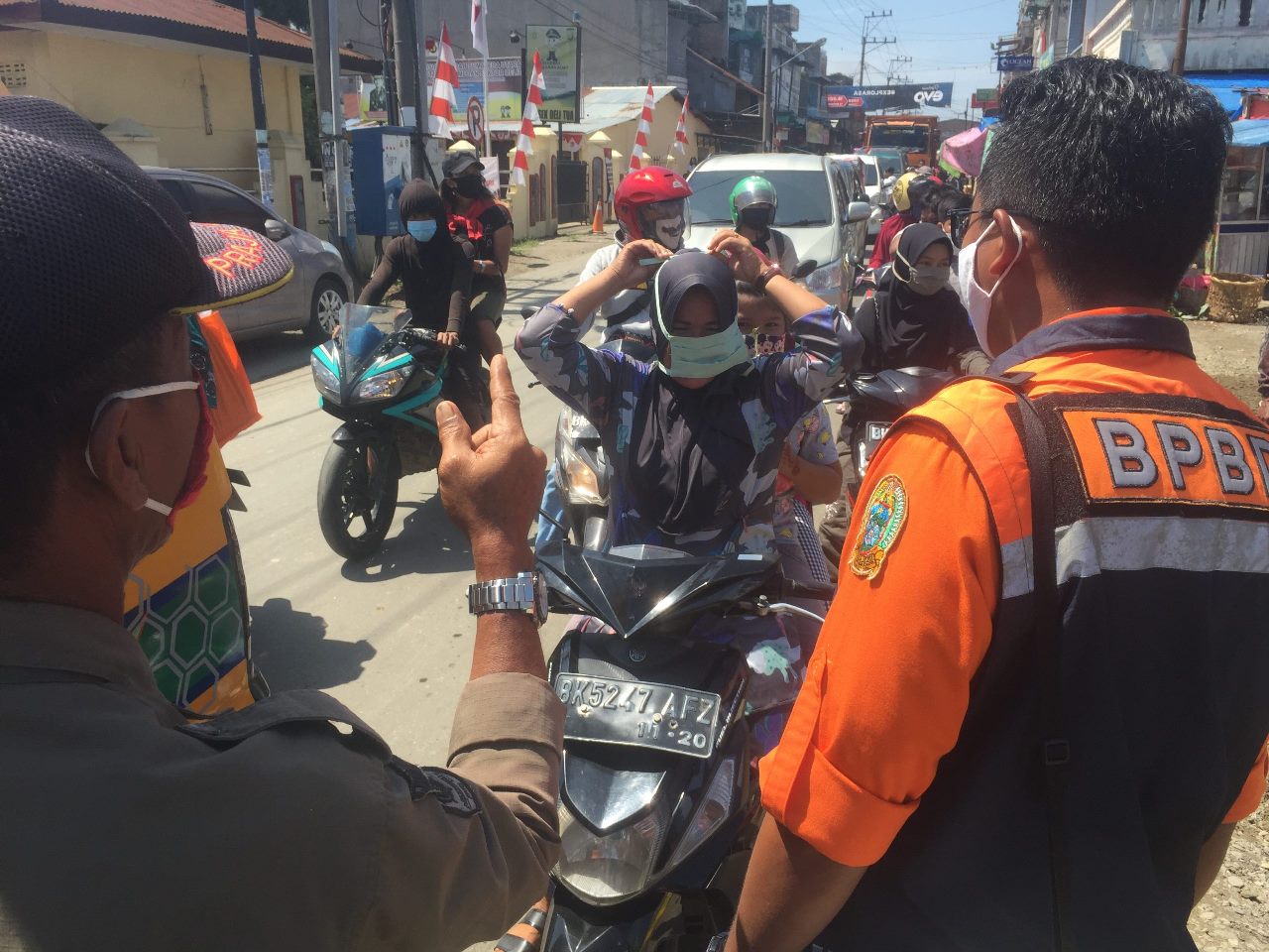 150 Warga Terjaring Razia Masker di Pasar Delitua