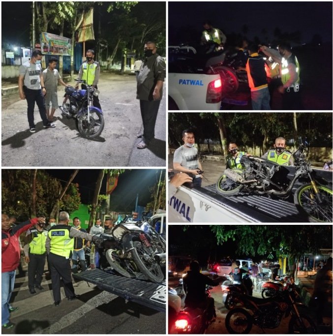 Polres Tanjung Balai Tilang 7 Unit R2 Digunakan untuk Balap Liar