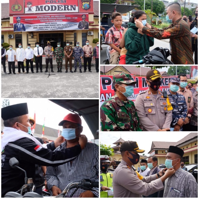 Dalam Rangka Ops Yustisi serta Pilkada Tahun 2020 Warga Tanjung Balai Terima Masker Geratis