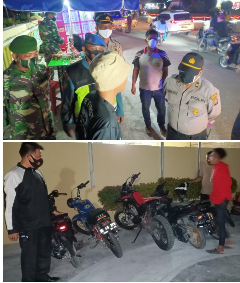 Tim Gabungan Polres Tanjung Balai Gelar Ops Yustisi Cegah Covid-19, 3 Unit R2 Diamankan