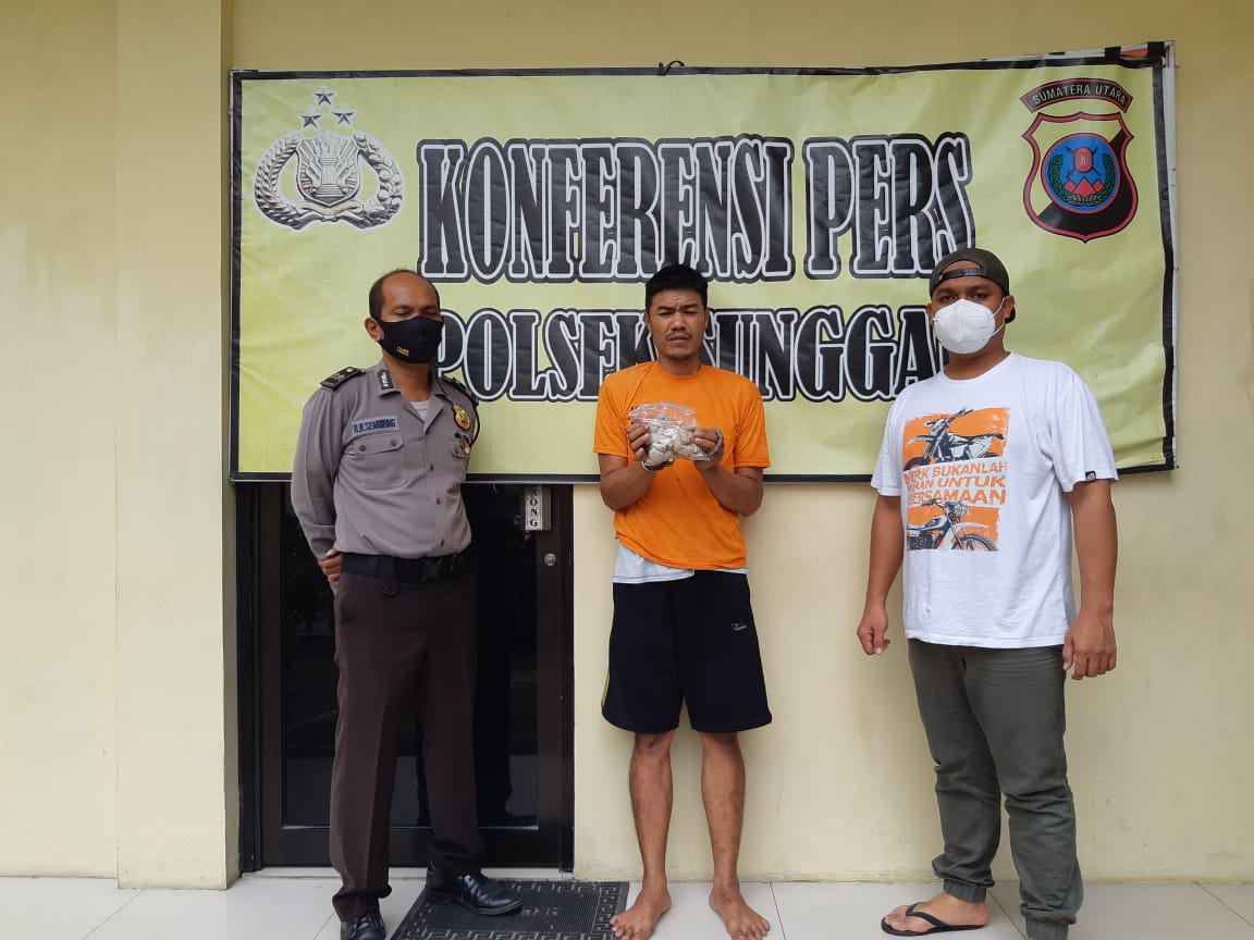 Reskrim Polsek Sunggal Ringkus Seorang Pria Pengedar Narkoba