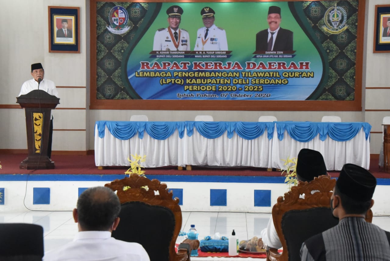 Wabup Buka Rakerda LPTQ Kabupaten Deli Serdang Tahun 2020