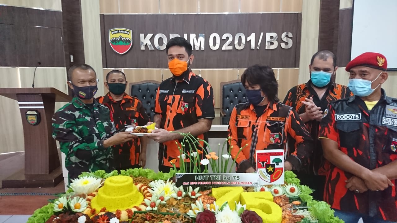 HUT TNI ke-75 Tahun, MPC PP Kota Medan Silaturahmi ke Kodim  0201/BS