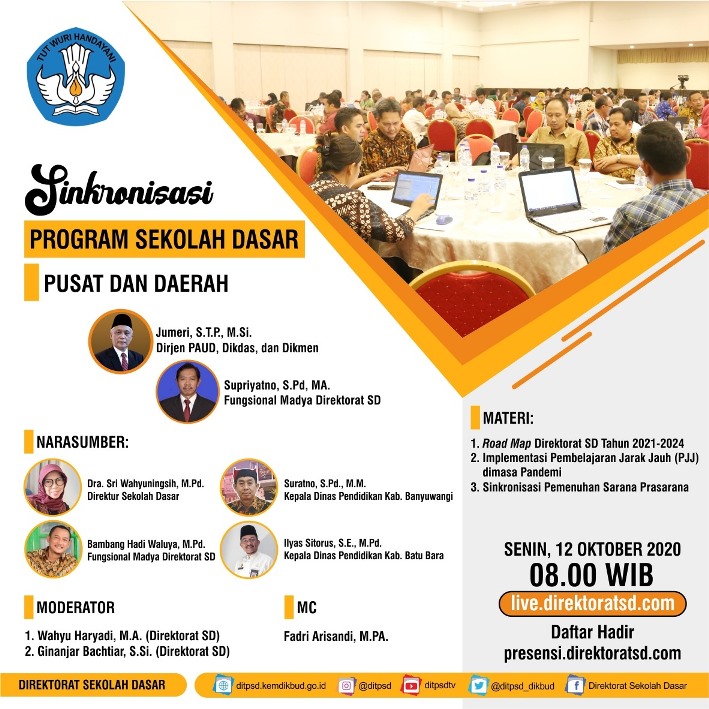 Kadisdik Ilyas Sitorus Narasumber Webinar Sinkronisasi Program SD Pusat dan Daerah