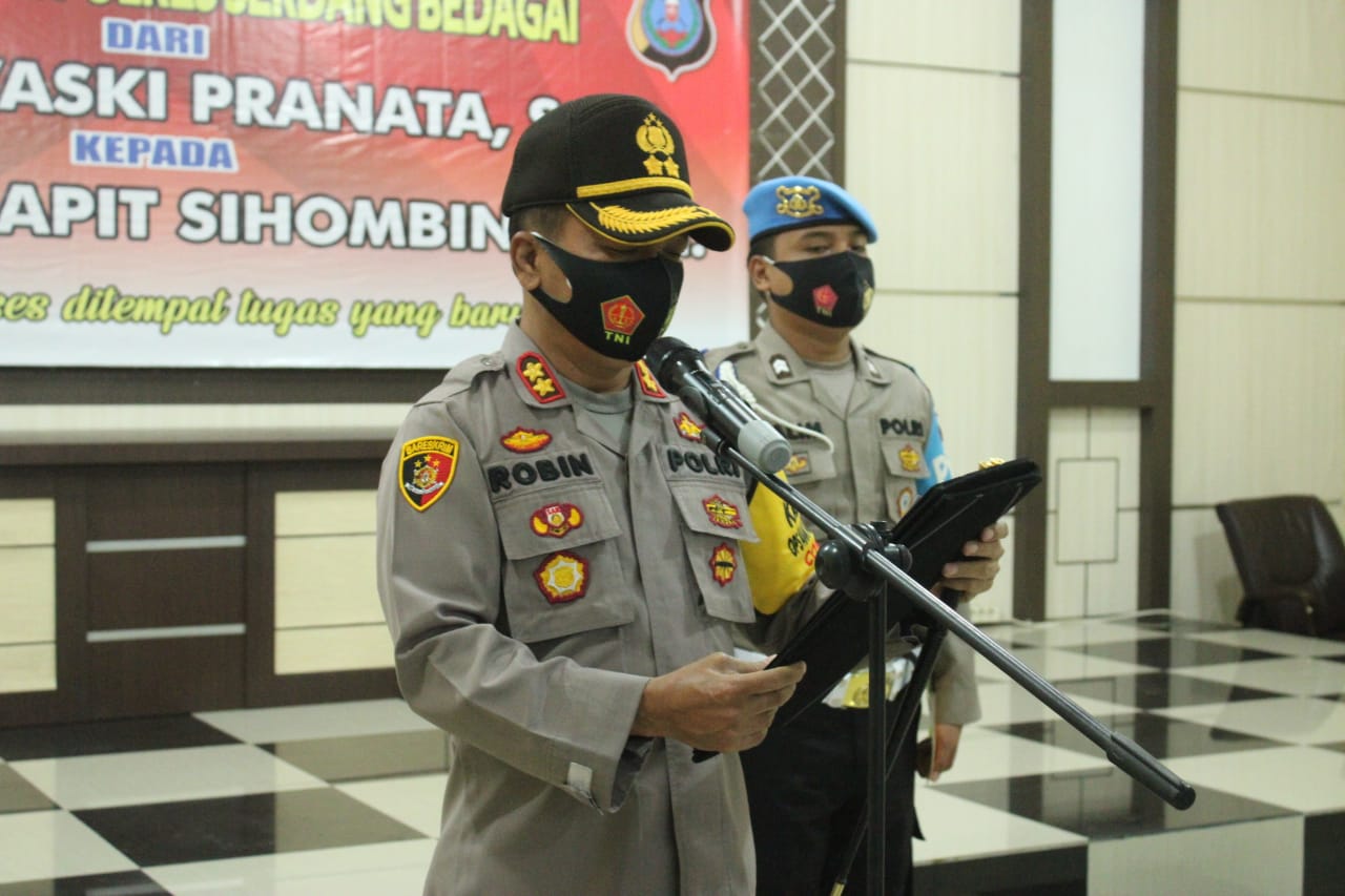 Kapolres Sergai Pimpin Sertijab Kasat Intelkam