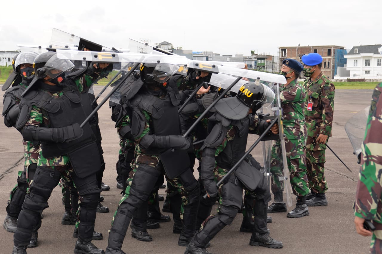 Lanud Soewondo laksanakan Latihan Penaggulangan Huru Hara