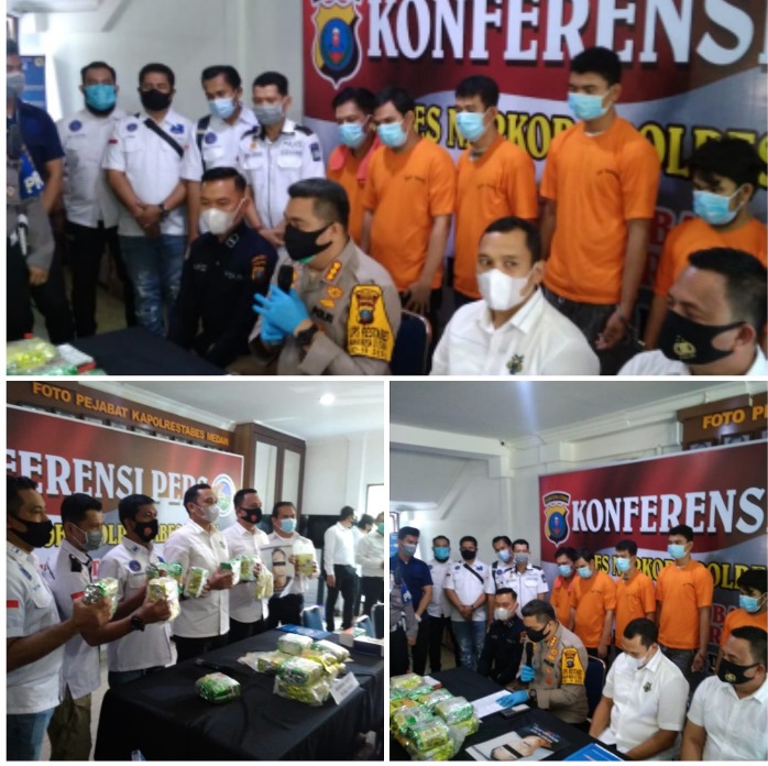 Polrestabes Medan Tembak Mati Gembong Narkotika Internasional, 5 Tersangka Diamankan & 18 Kilo Shabu Disita