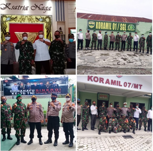 HUT TNI Ke 75, Kapolsek dan Wakapolsek Medan Sunggal Geruduk Mako TNI