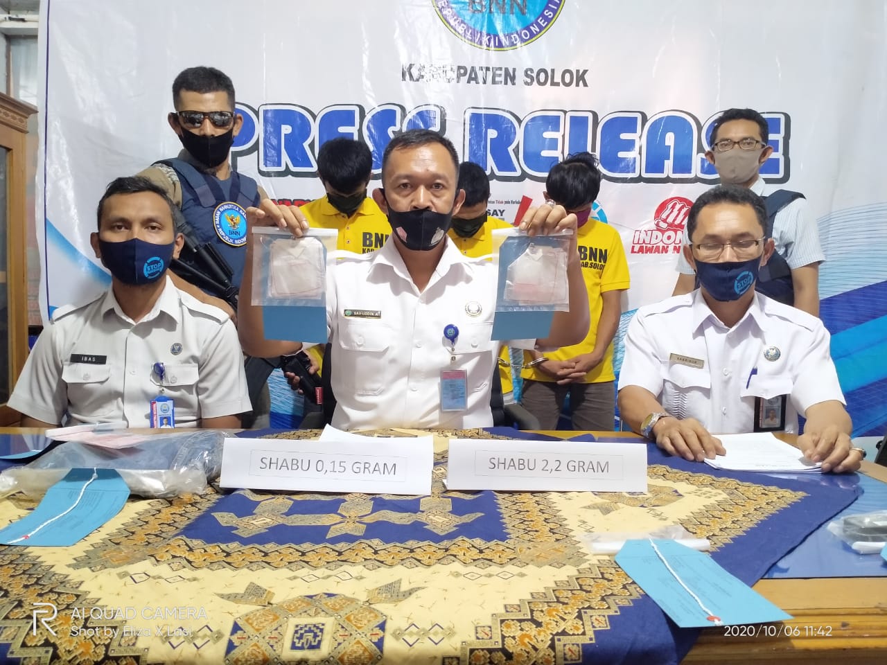 Selama 2020 BNN Kabupaten Solok Menangkap 4 Pelaku Diduga Pengedar dan Pemakai Narkotika, 541 Gram Shabu Diamankan