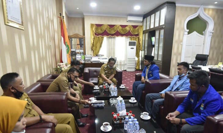Sambut Pengurus PMII, Walikota Irsan Nasution : jangan pernah tunjukkan semangat negatif