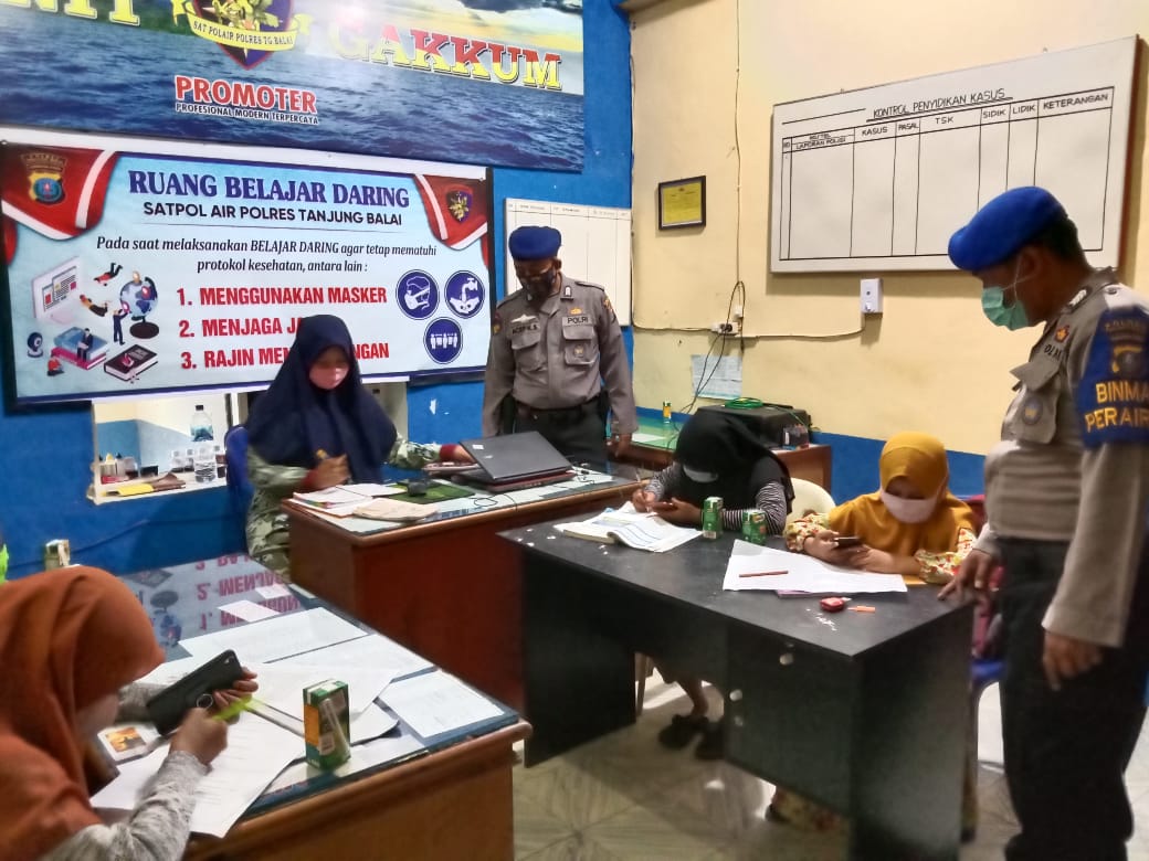 Sat Polair Polres Tanjung Perduli Pendidikan, Siswa/i Kota Tanjung Balai Difasilitasi WiFi Geratis Belajar 