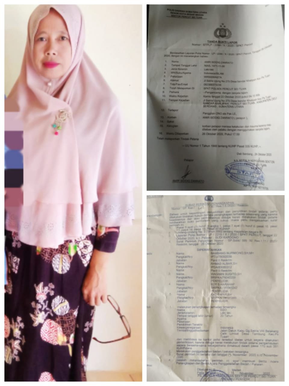 Suami jadi Korban Pengancaman Sajam Ditahan Polisi, Istri Minta Penjelasan Kapolsek Percut