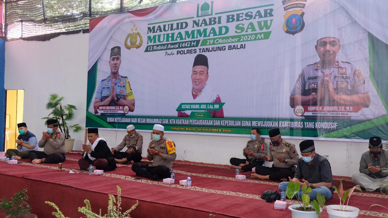 Polres Tanjung Balai Peringati Maulid Nabi Muhammad SAW 1442 H
