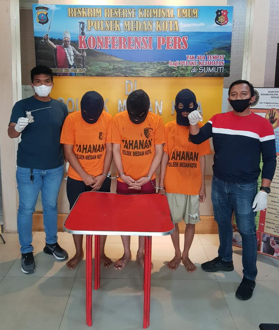 Mau Nyabu Dirumah Kos-Kosan 3 Pemuda Diciduk Tekab Polsek Medan Kota