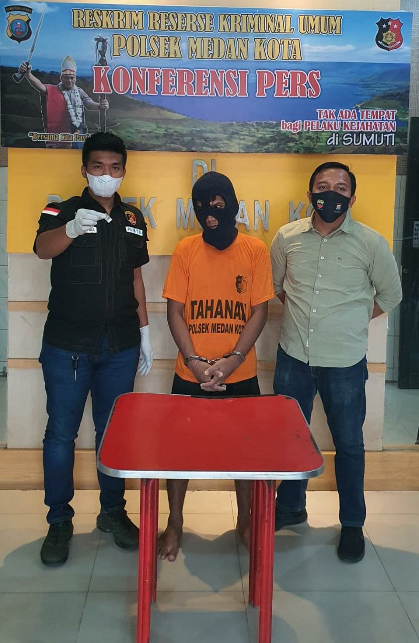 Tekab Polsek Medan Kota Ringkus Kuli Bangunan Merangkap Penjual Shabu
