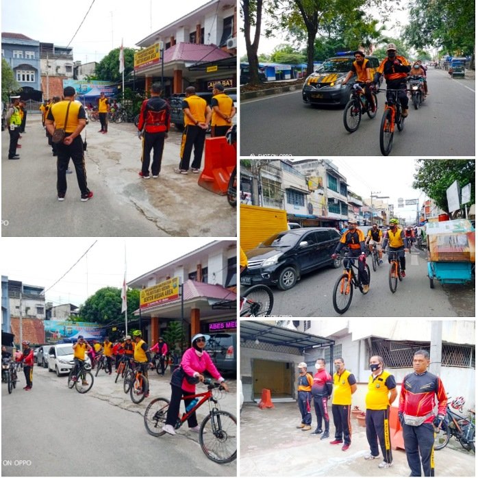 Polsek Medan Area Patroli Bersepeda dengan 