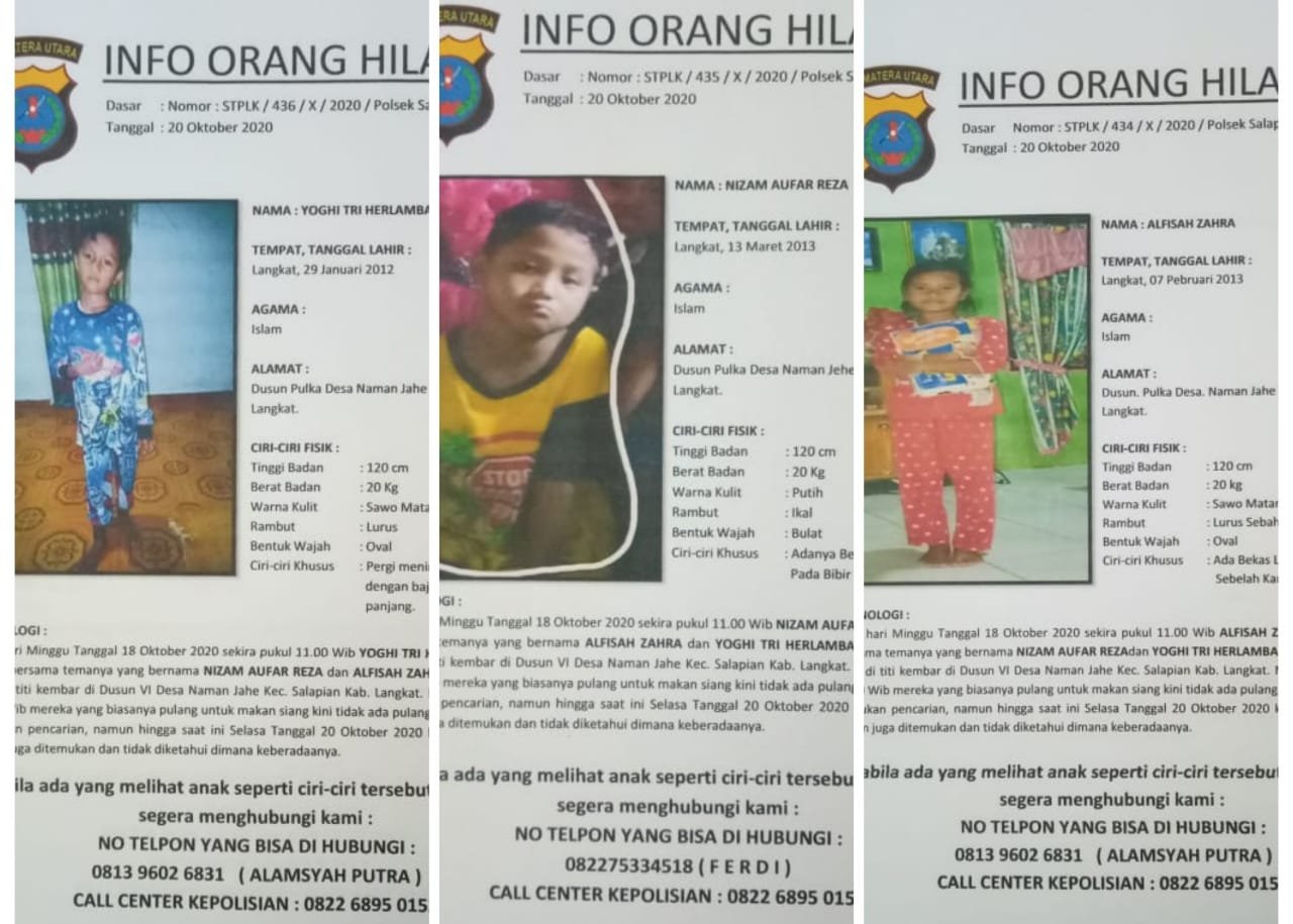 Dit Krimum Polda Sumut Bentuk Tim Khusus Selidiki Tiga Bocah Hilang di Langkat