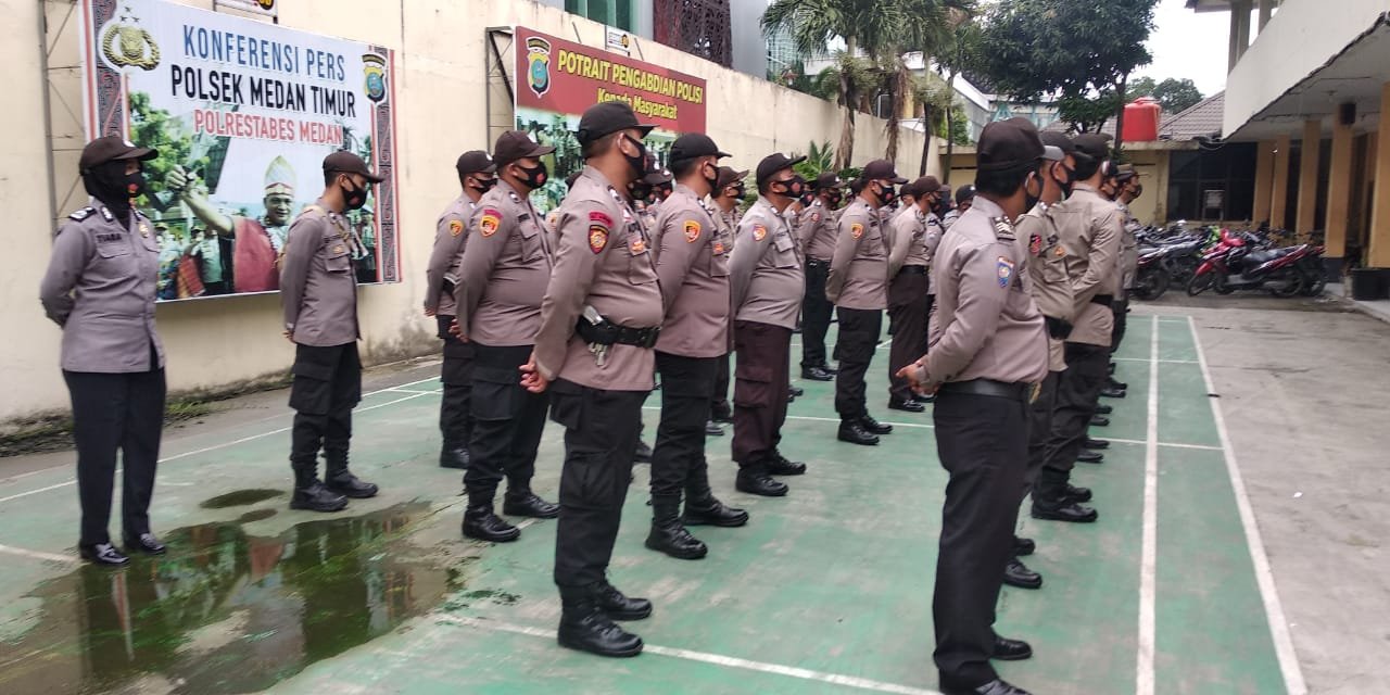 Kapolsek Medan Timur Pimpin Apel Pengamanan Ibadah Sejumlah Gereja, 150 Personil Dikerahkan