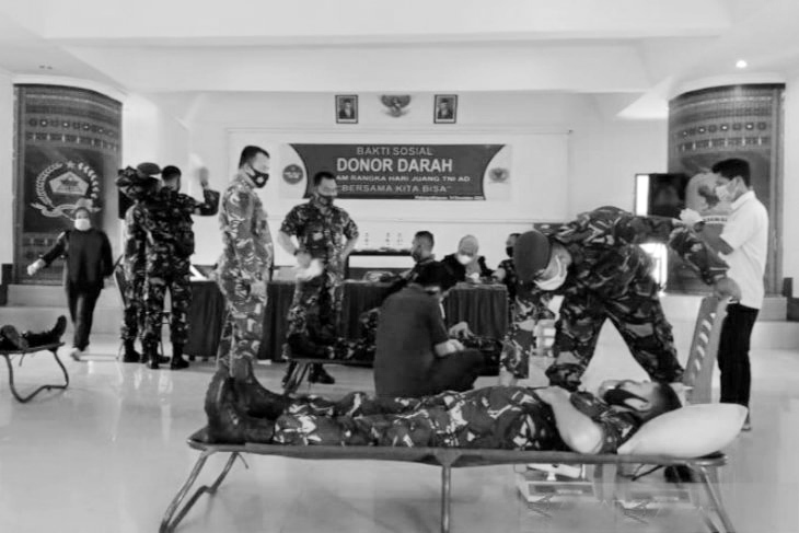 Yonif 123/Rajawali Gelar Donor Darah, Hari Juang TNI AD
