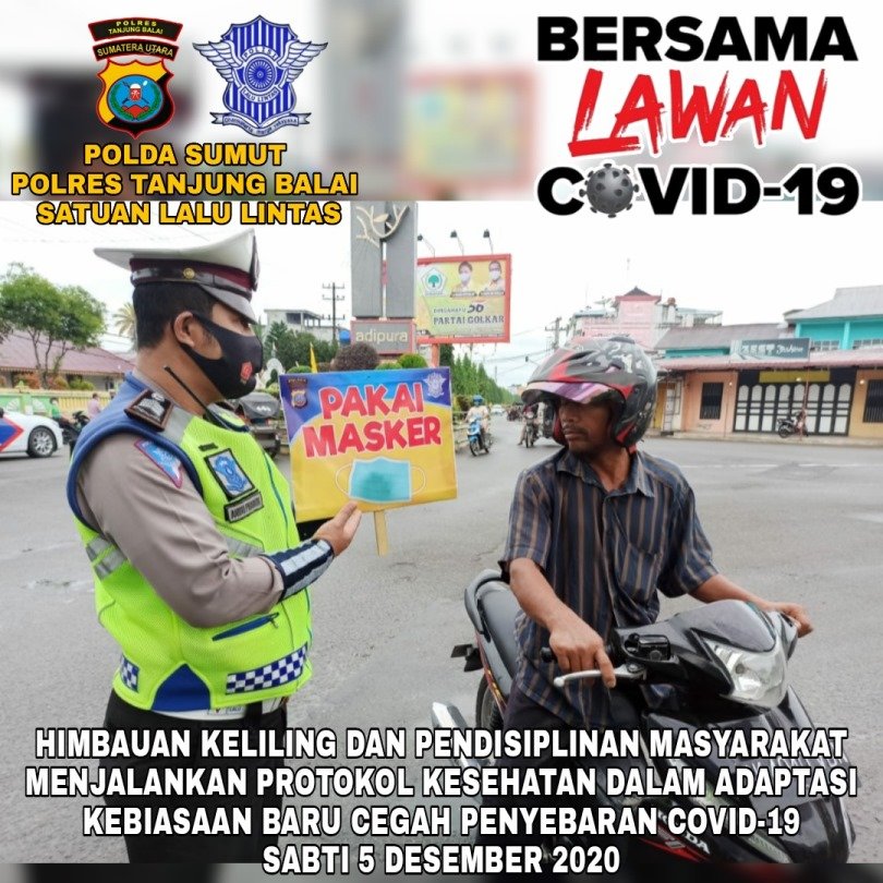 Giat Rutin Publick Speaking Penegakan Protkes, Polres Tanjung Balai Sampaikan 8 HalÂ  8 Pencegahan Penyebaran Covid-19