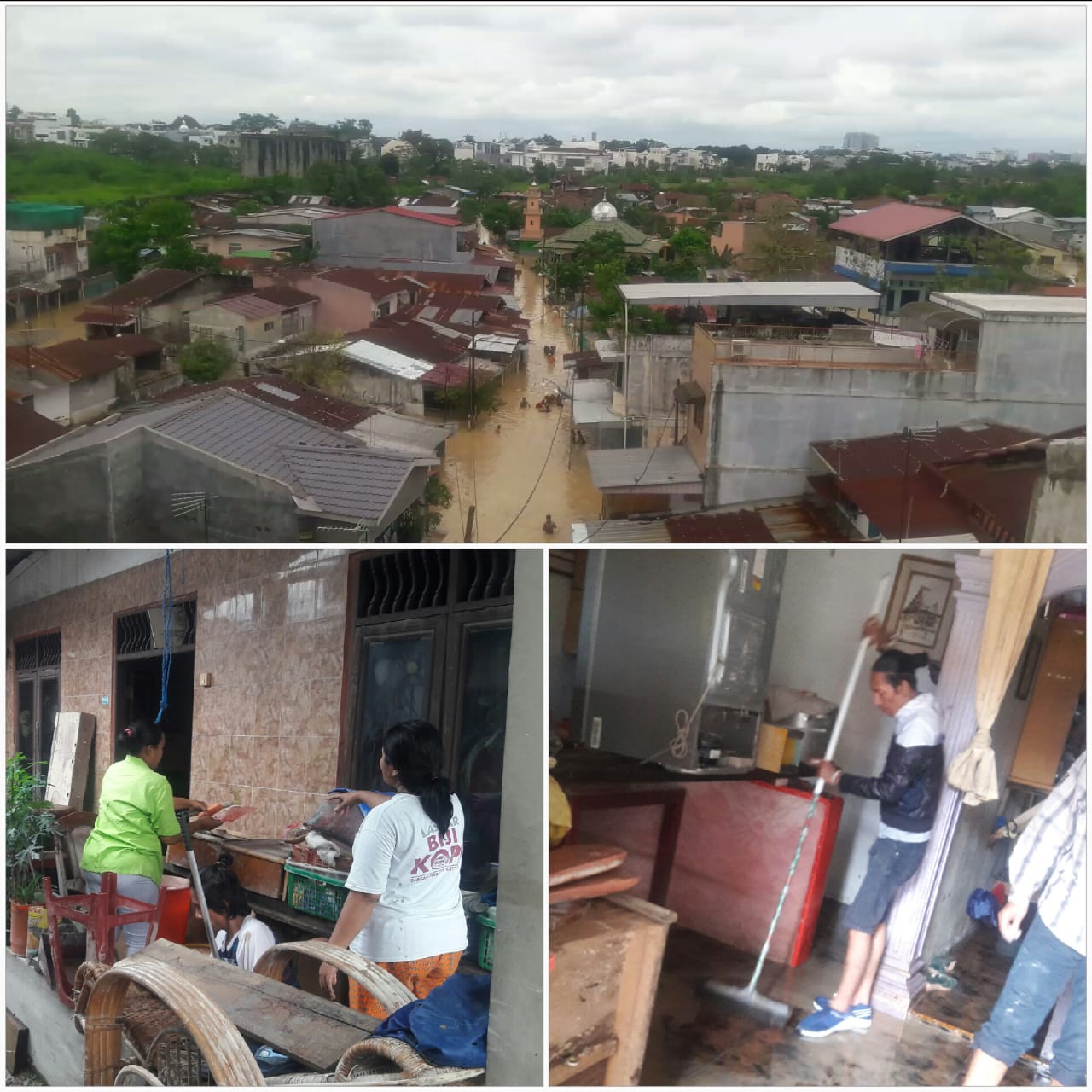 Pasca Banjir di Kota Medan Rendam Pemukiman, Warga Kel. Kampung Baru Mulai Bersih-bersih
