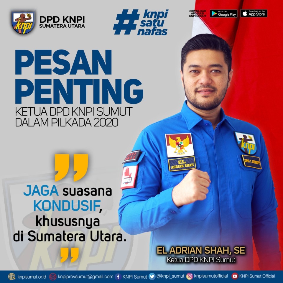 Pilkada Serentak 2020, Ini Lima Pesan Ketua KNPI Sumut Eladrianshah