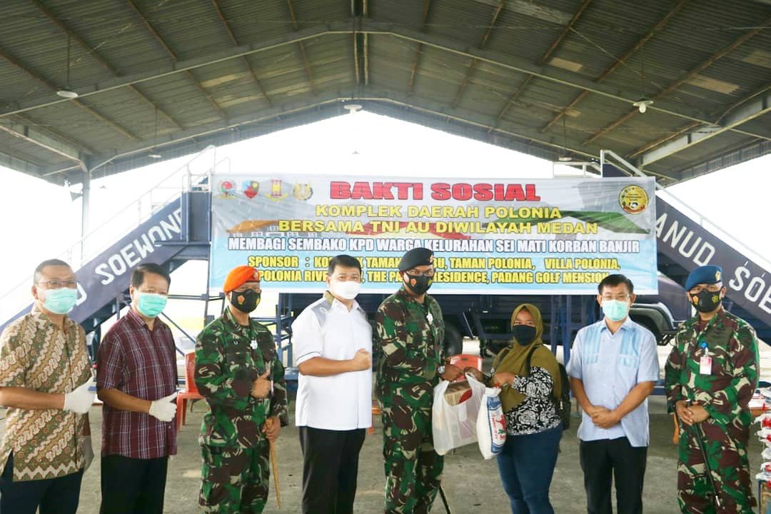 Baksos TNI AU Lanud Soewondo Medan Baksos Bantu Korban Terdampak Banjir