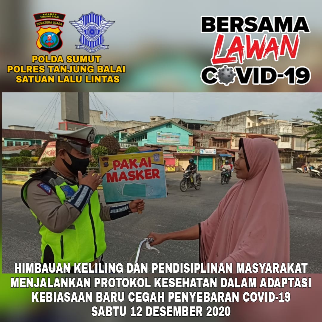 Mencegah Virus Corona, Polres Tanjung Balai Rutin Imbau Masyarakat Melalui Public Speaking