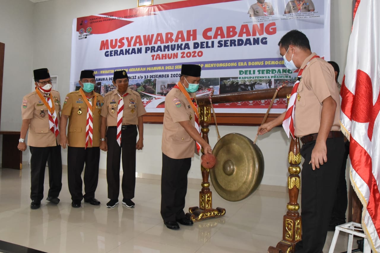 Bupati Ashari Tambunan Buka Musyawarah Cabang Gerakan pramuka Deli Serdang Tahun 2020