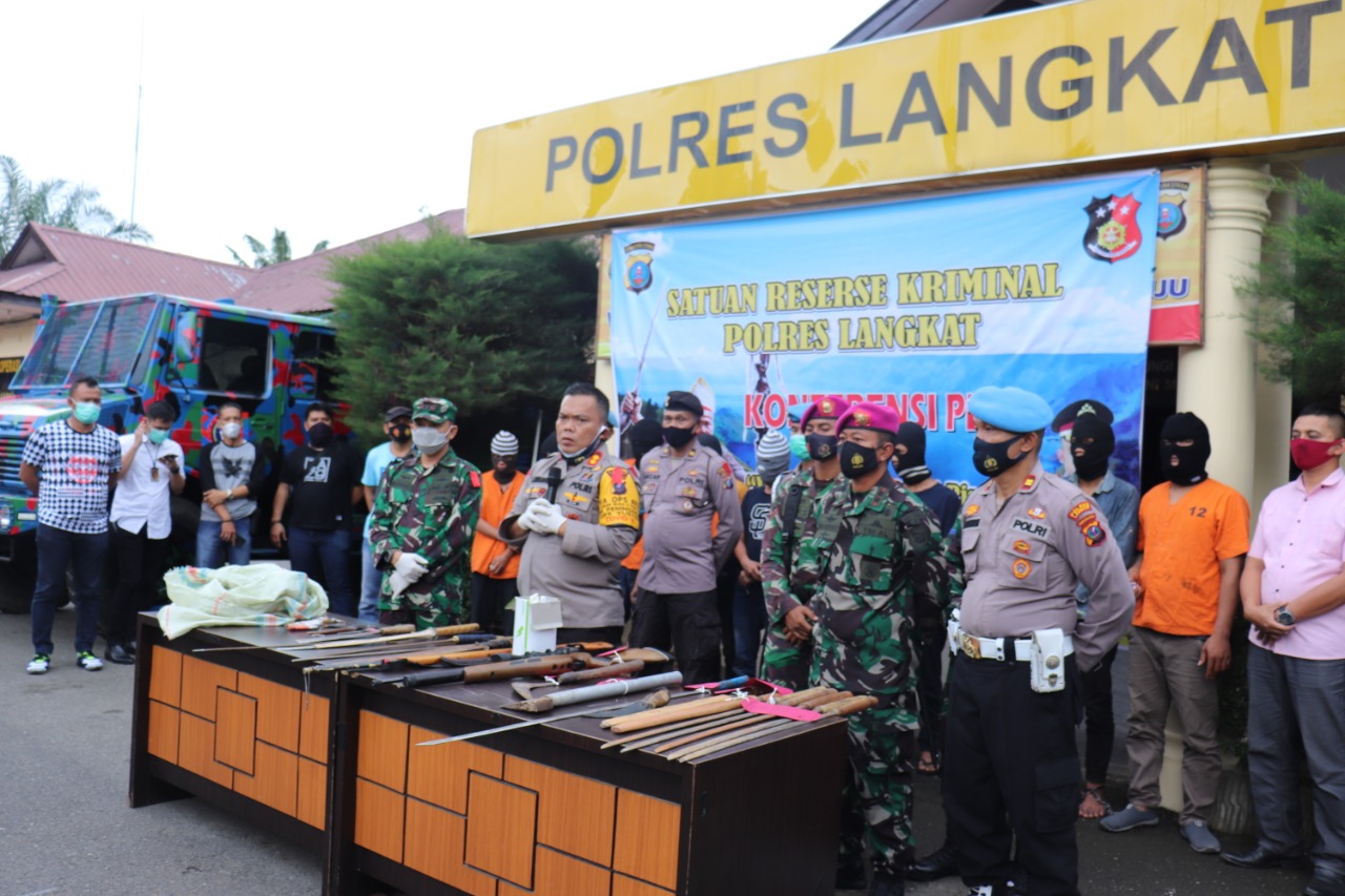 Bawa Sajam Dan Ancam Pengusaha, 48 Preman Diamankan Polres Langkat