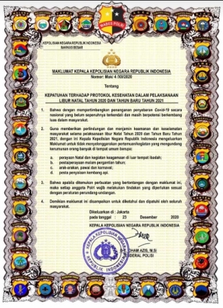Kapolri Terbitkan Maklumat Kepatuhan Prokes Saat Libur Nataru, Ini Isinya