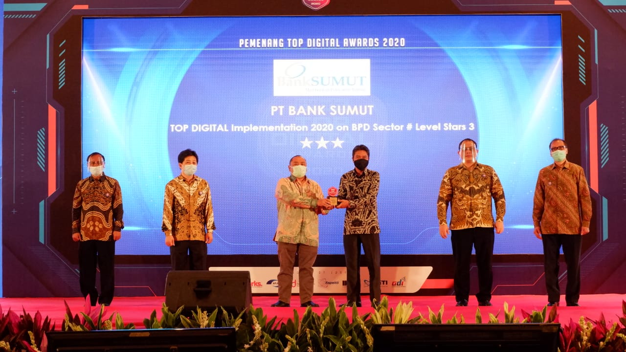 Terus Mengembangkan Layanan Berbasis Digital, Bank Sumut Raih Level Star 3 Top Digital Awards